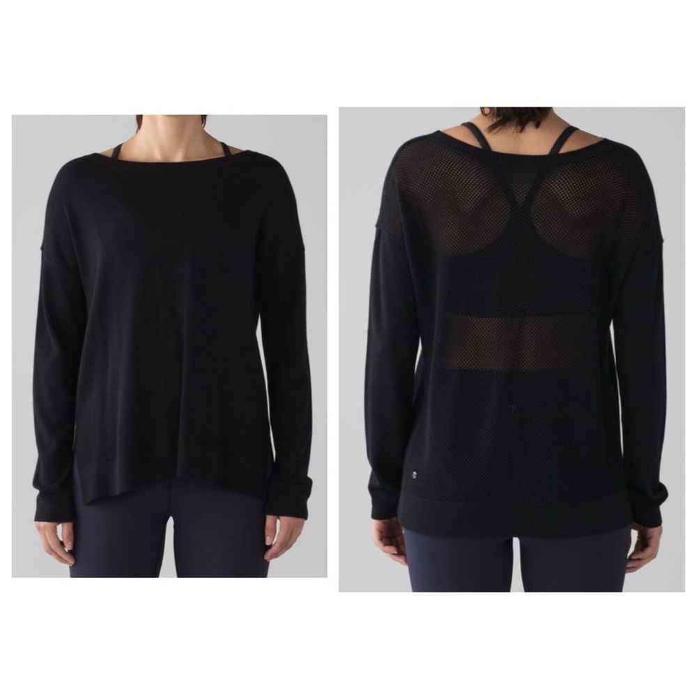 Lululemon Black Well Being  long sleeve Sweater with perforated back 8
